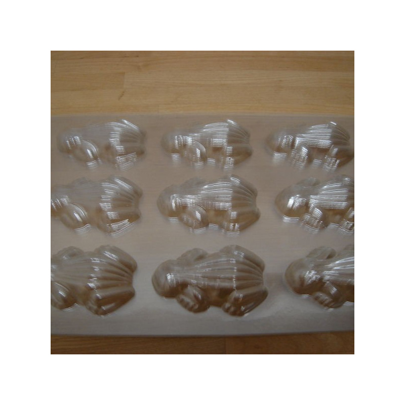 Chokoladeform i tynd plast chokoladefrø. Chokoladeform i tynd plast chokoladefrø.