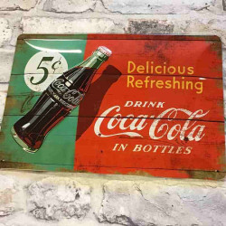 Metalskilt, Coca Cola - rød...