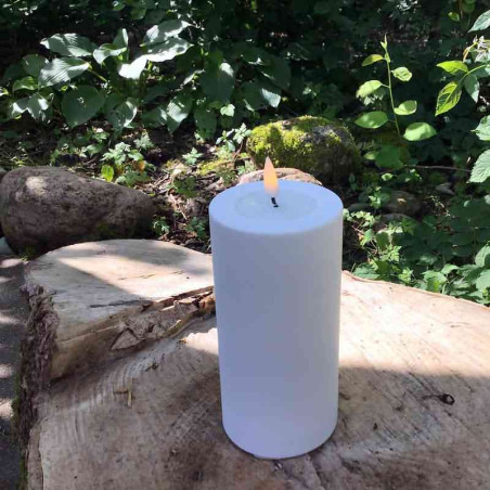 LED bloklys udendørs, hvid - 15 cm