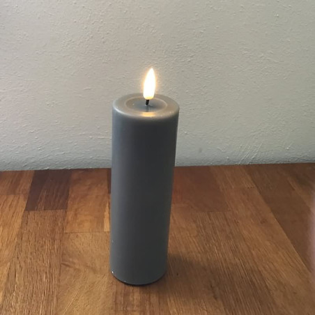 LED Bloklys grå - 15 cm, ø 5 cm