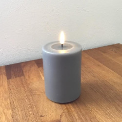 LED bloklys Grå, 10 cm
