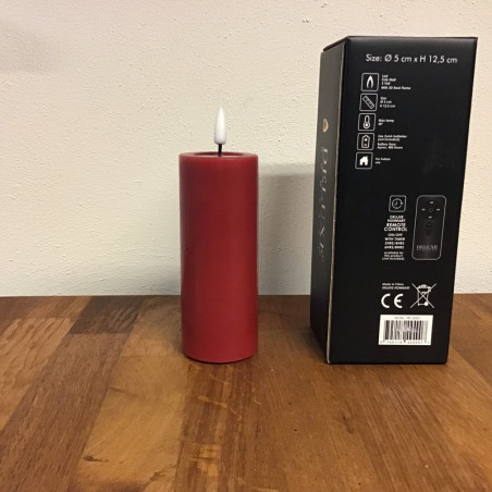 LED bloklys 12,5 cm - rød