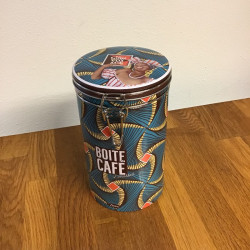 Kaffedåse, rund metaldåse -...