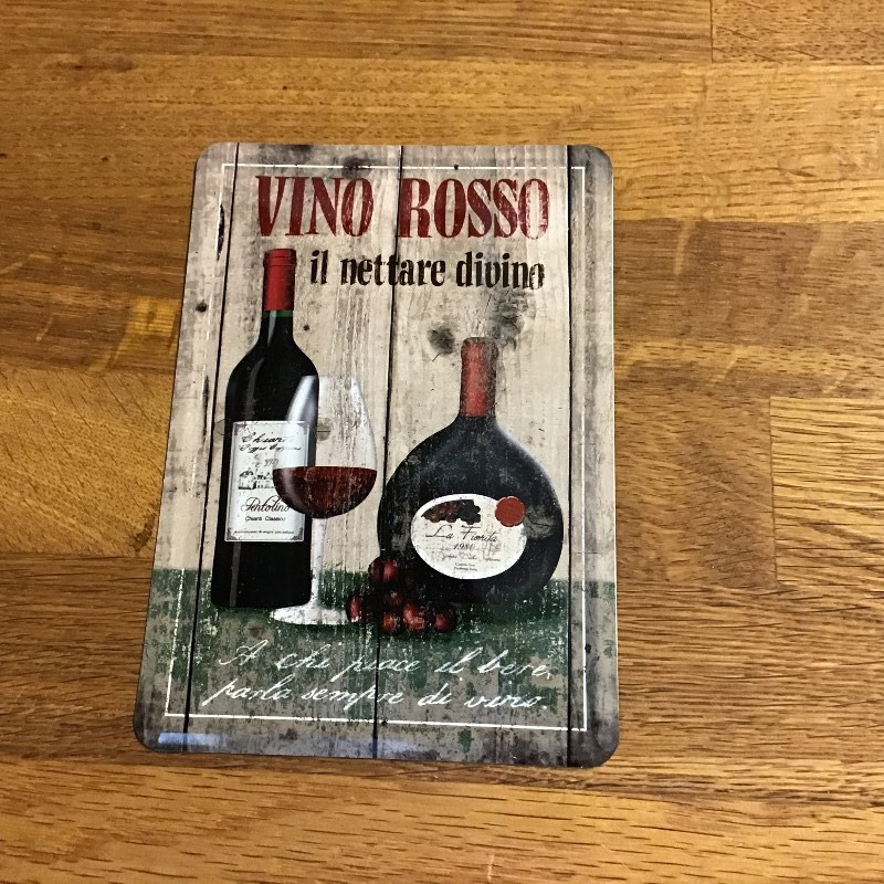 Metalkort med vinmotiv