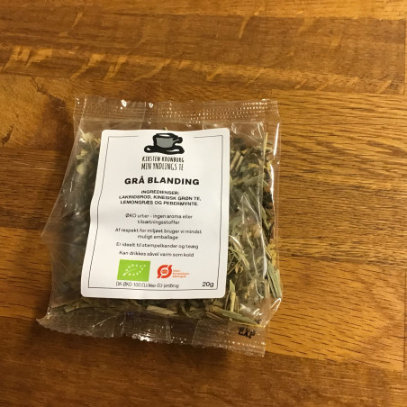 Urtete med kinesisk grøn te - grå blanding