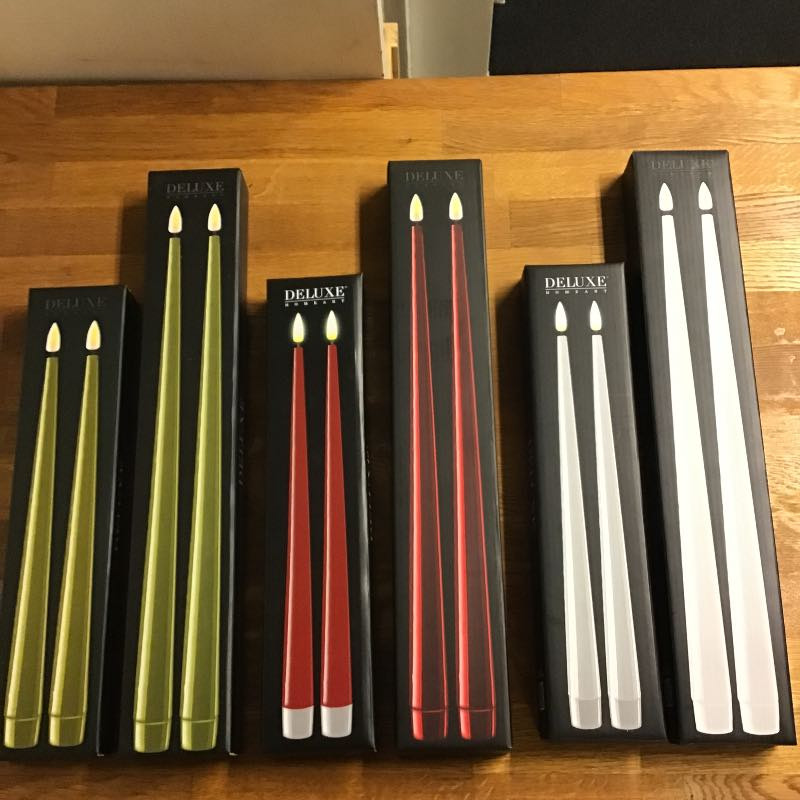 Kertelys i 3 farver, LED LYS