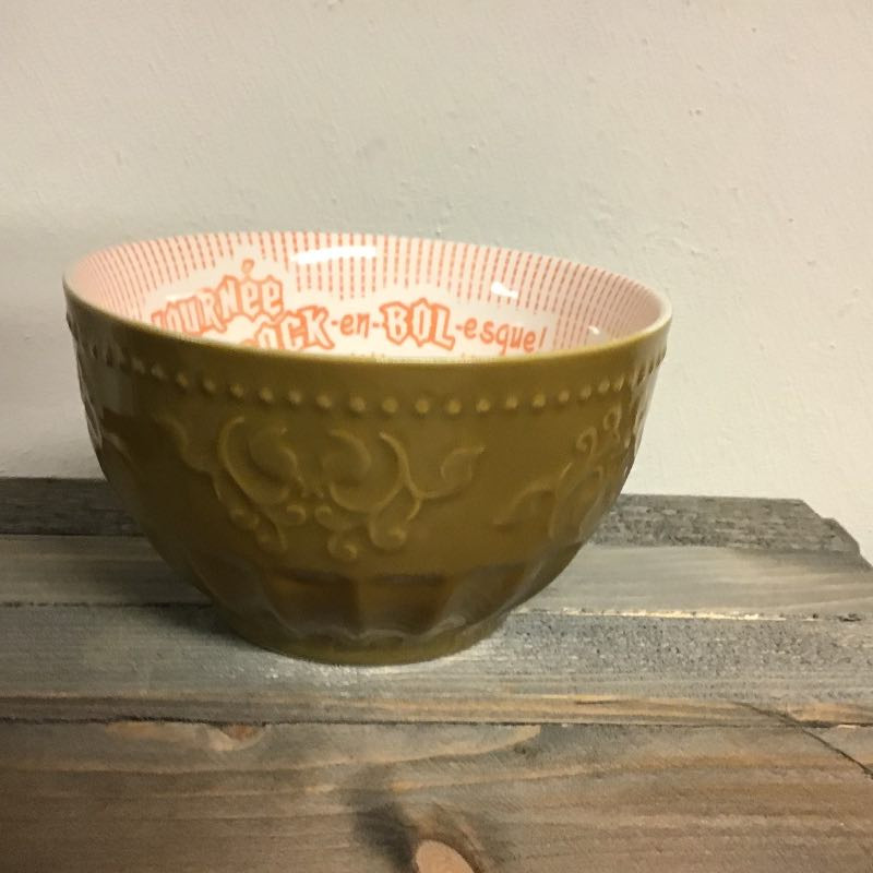 Porcelænsskål med indvendig mønster