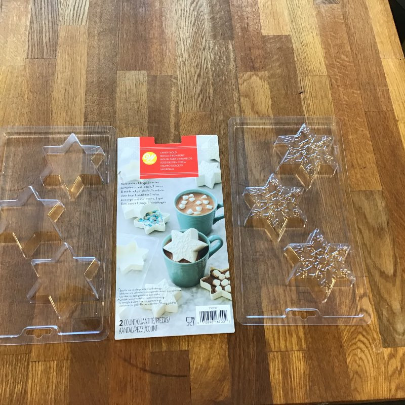 stjerneform - chokoladeform i hård plast.