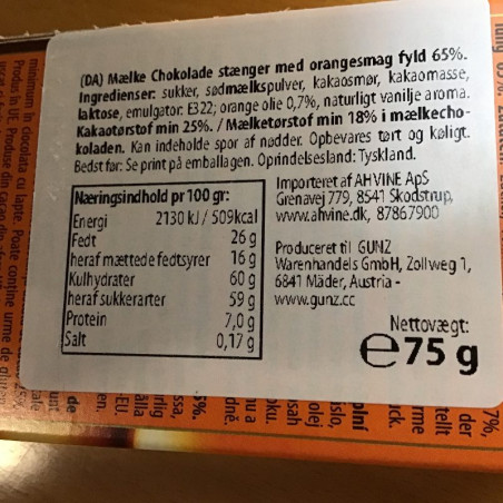 Chokoladestænger