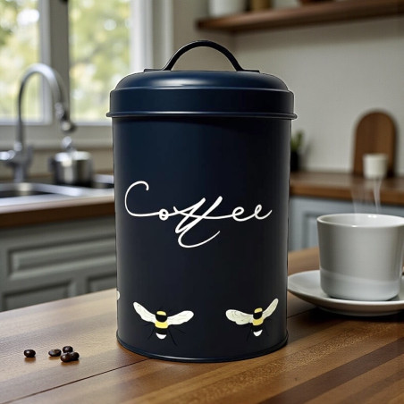 Rund kaffedåse, Blå "Coffee"