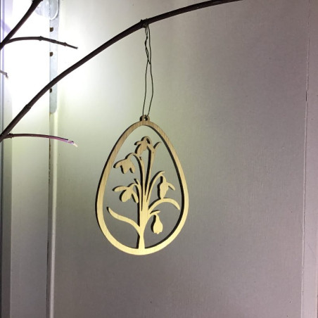 Vintergække i træ, til ophæng