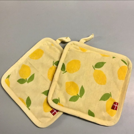 2 stk. grydelapper med citron motiv