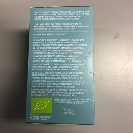 Økologisk te med smag af æble og hyldeblomst. 20 tebreve i æske.