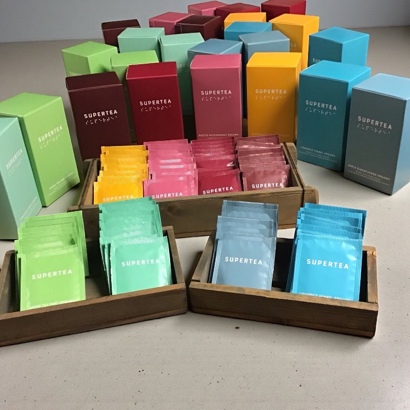 "Supertea" serie med 20 tebreve i hver æske - Teministeriet.