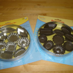 chokoladeforme i hvidblik, 36 stk.